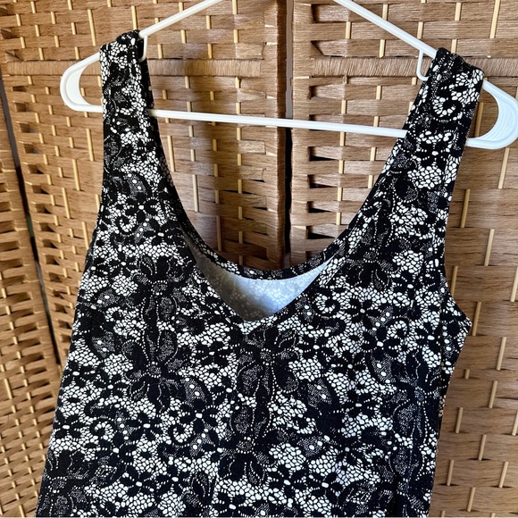 Volcom Lace-print Bodycon Dress - L, Black/White - Picture 5 of 7